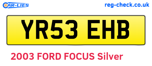 YR53EHB are the vehicle registration plates.