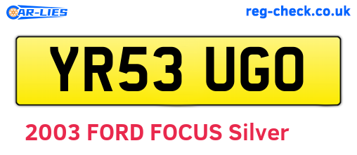 YR53UGO are the vehicle registration plates.