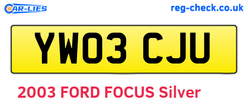 YW03CJU are the vehicle registration plates.