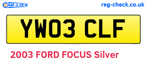 YW03CLF are the vehicle registration plates.