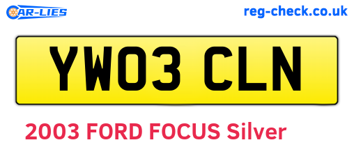 YW03CLN are the vehicle registration plates.