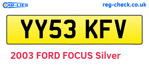 YY53KFV are the vehicle registration plates.