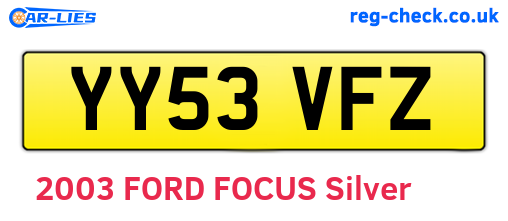 YY53VFZ are the vehicle registration plates.