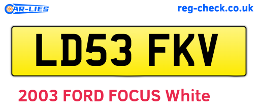 LD53FKV are the vehicle registration plates.