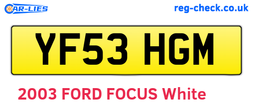 YF53HGM are the vehicle registration plates.
