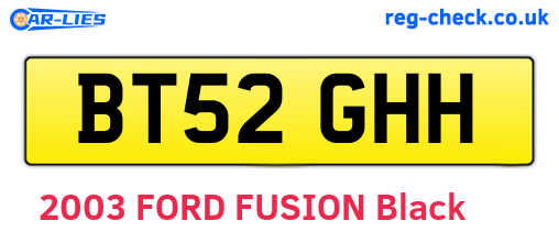 BT52GHH are the vehicle registration plates.