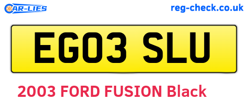 EG03SLU are the vehicle registration plates.