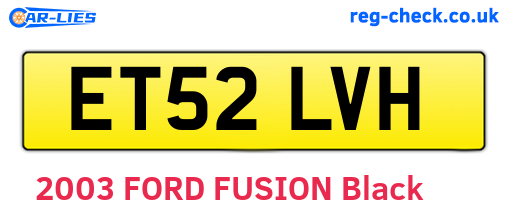 ET52LVH are the vehicle registration plates.
