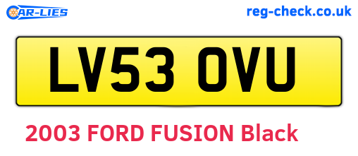LV53OVU are the vehicle registration plates.
