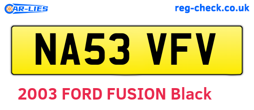 NA53VFV are the vehicle registration plates.
