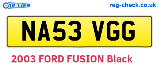 NA53VGG are the vehicle registration plates.