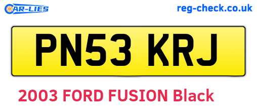 PN53KRJ are the vehicle registration plates.