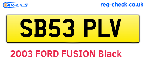 SB53PLV are the vehicle registration plates.
