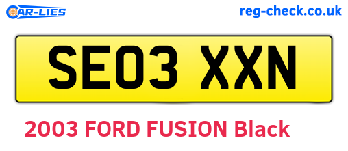 SE03XXN are the vehicle registration plates.