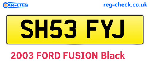 SH53FYJ are the vehicle registration plates.