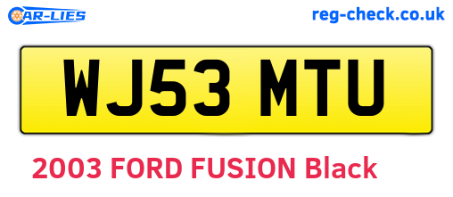 WJ53MTU are the vehicle registration plates.