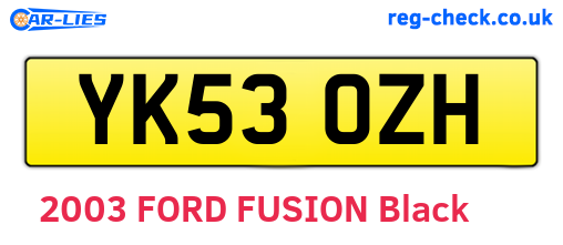 YK53OZH are the vehicle registration plates.