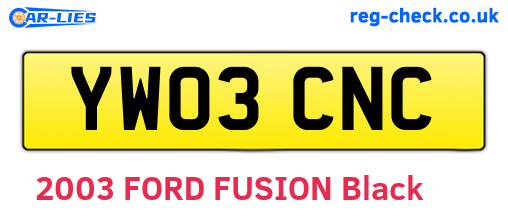 YW03CNC are the vehicle registration plates.
