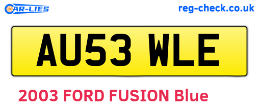 AU53WLE are the vehicle registration plates.