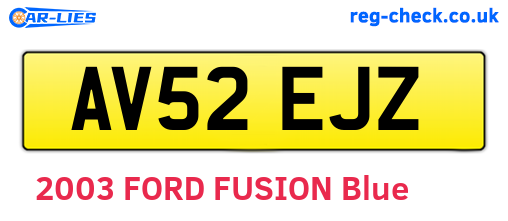 AV52EJZ are the vehicle registration plates.