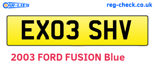 EX03SHV are the vehicle registration plates.