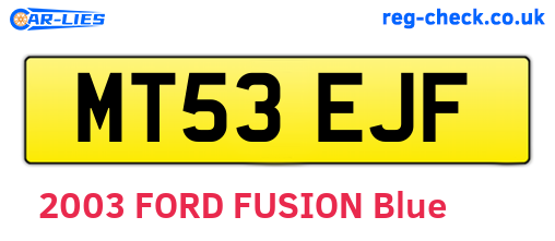 MT53EJF are the vehicle registration plates.
