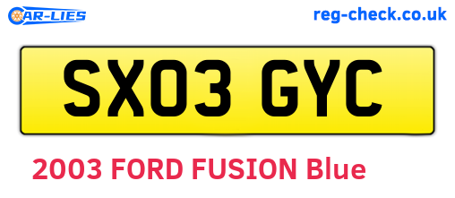 SX03GYC are the vehicle registration plates.