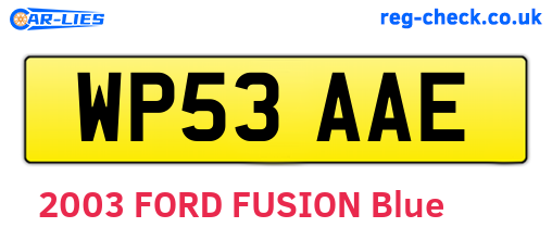 WP53AAE are the vehicle registration plates.