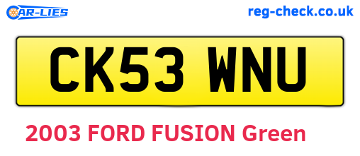 CK53WNU are the vehicle registration plates.