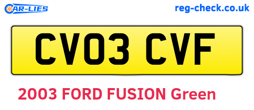 CV03CVF are the vehicle registration plates.