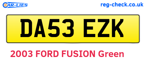 DA53EZK are the vehicle registration plates.