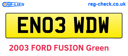 EN03WDW are the vehicle registration plates.