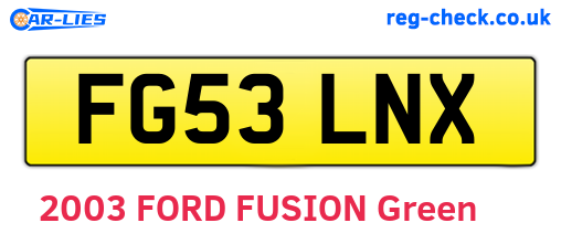 FG53LNX are the vehicle registration plates.