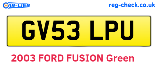 GV53LPU are the vehicle registration plates.