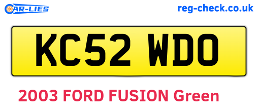 KC52WDO are the vehicle registration plates.