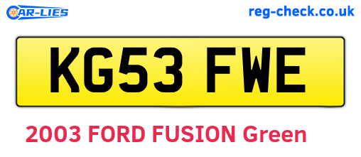KG53FWE are the vehicle registration plates.
