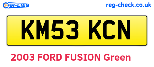 KM53KCN are the vehicle registration plates.