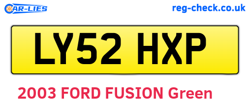 LY52HXP are the vehicle registration plates.