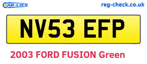 NV53EFP are the vehicle registration plates.