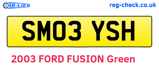 SM03YSH are the vehicle registration plates.