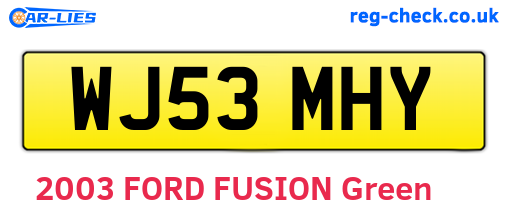 WJ53MHY are the vehicle registration plates.