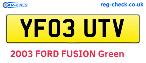 YF03UTV are the vehicle registration plates.