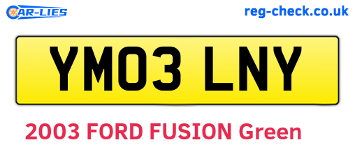 YM03LNY are the vehicle registration plates.