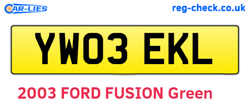 YW03EKL are the vehicle registration plates.
