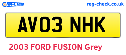 AV03NHK are the vehicle registration plates.