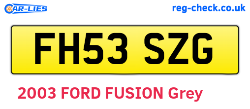 FH53SZG are the vehicle registration plates.