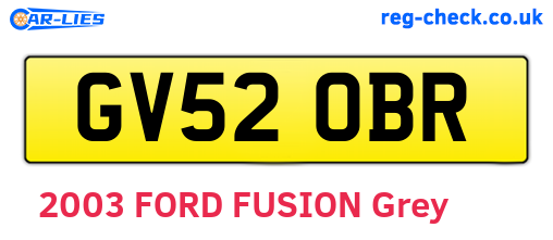 GV52OBR are the vehicle registration plates.