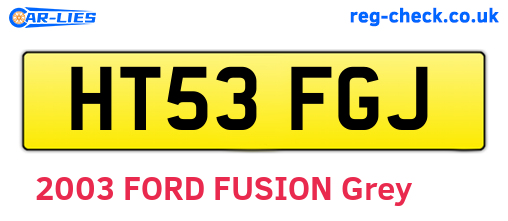 HT53FGJ are the vehicle registration plates.