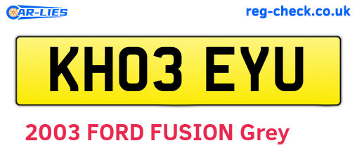 KH03EYU are the vehicle registration plates.
