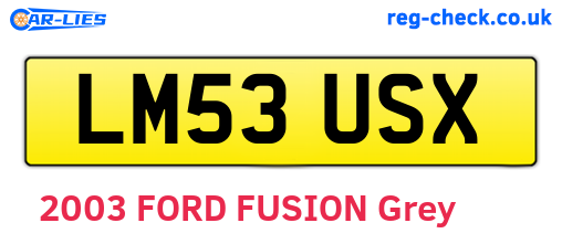 LM53USX are the vehicle registration plates.